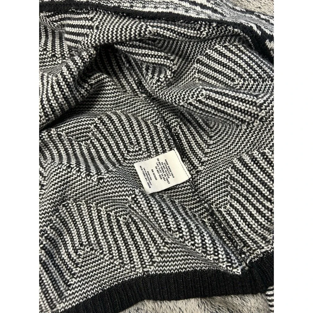 Ruby Rd. Women's Petite PL Black & White Geometric Knit Open Front Cardigan